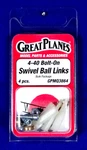 Great Planes 4-40 Bolt-on Swivel Ball Links Package Of )( Part # GPMQ3864. Fixed Price $8.99.