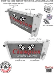 Champion 3 Row All Aluminum Radiator For 1971 - 1977 Chevrolet Vega L4 Engine. Fixed Price $302.62.
