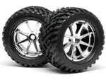 HPI4727 Mounted Goliath Tires Blast Wheels Chrome (2). Fixed Price $62.11.